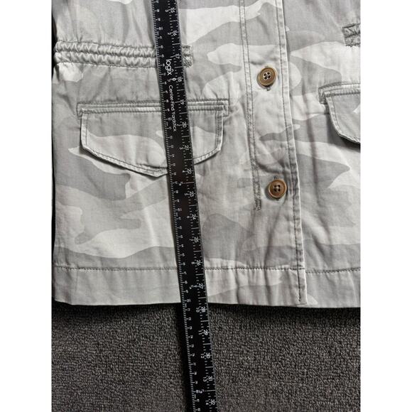 Abercrombie & Fitch Jacket Womens Large Gray Camo Field Utility Military Cotton - Picture 7 of 7